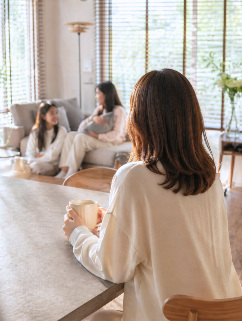 娘2人との朝のひと時